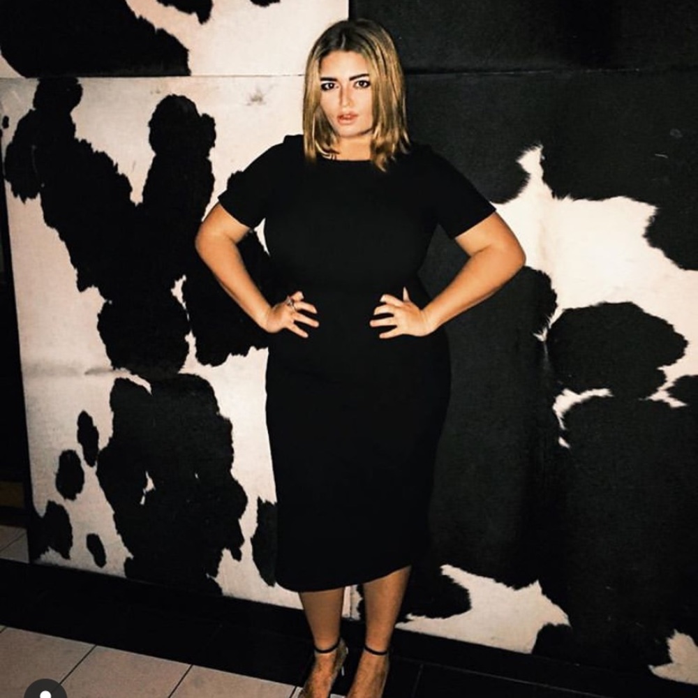 Black Bodycon Waffle Midi Dress